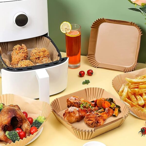 Non Stick Round Air Fryer Liner Sheets Disposable for Clean & Easy Cooking