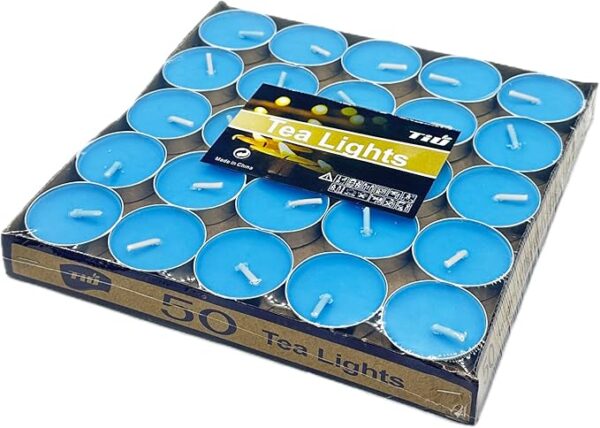 Blue Tealight Candles Set of 25 Unscented Votive Candles