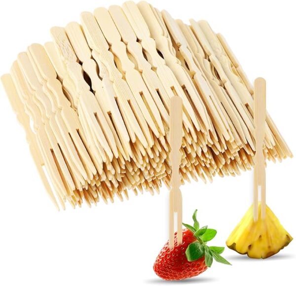 Mini Bamboo Forks for Appetizers and Cocktails