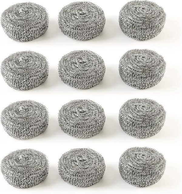 12 Pack Heavy Duty Steel Wool Scrubbers Cleaning for Dishes and Gril
