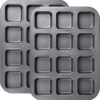 2 Pack Non Stick Brownie and Muffin Pan, 12-Cavity Mini Loaf Pan