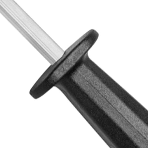 8 Carbon Steel Grooved Knife Sharpener with Black Handle - Image 2