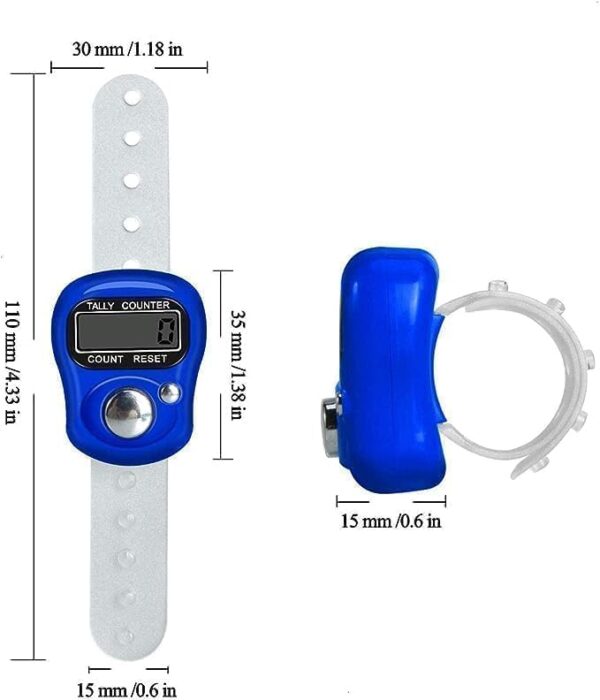 3 Mini LCD Finger Tally Counter Digital Hand Clicker for Tasbih, Sports, Inventory & Daily Counting Multicolour - Image 2