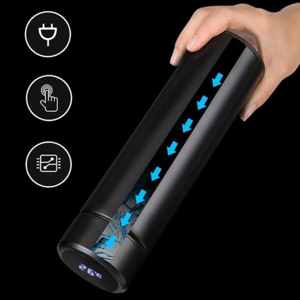 Smart LED Temperature Display Water Bottle Vacuum Insulated Stainless Steel Travel Mug - Image 4