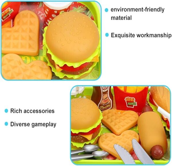 Mini Bites Pretend Fast Food Play Set Burger, Hot Dog, and Kitchen - Image 2