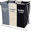 3 Section Foldable Laundry Hamper 135L Sorting Basket