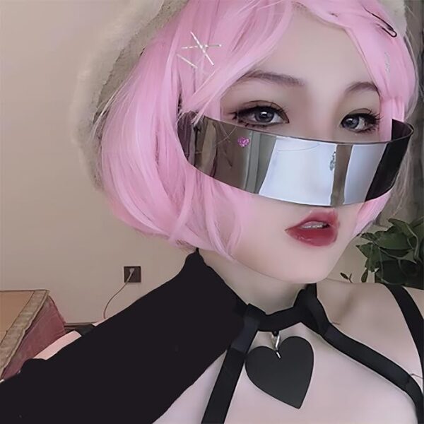 Oversized Shield Wrap Around Sunglasses Gradient Rimless Design - Image 5