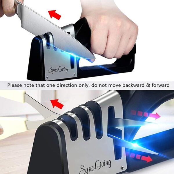 4 in 1 Knife & Scissors Sharpener Diamond, Ceramic,Tungsten Slots - Image 3
