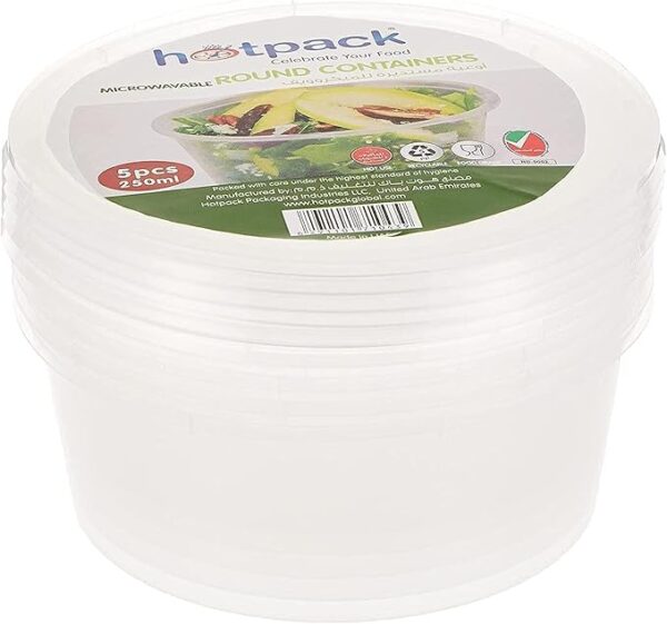 5 Pack Disposable Microwave Food Containers with Lids 250ml - Image 2