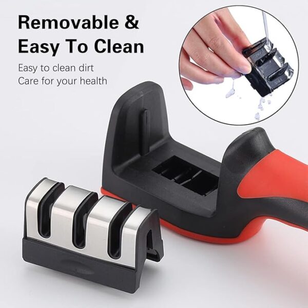 3 in 1 Handheld Knife & Scissor Sharpener Fast 3 Stage Blade Sharpener - Image 5