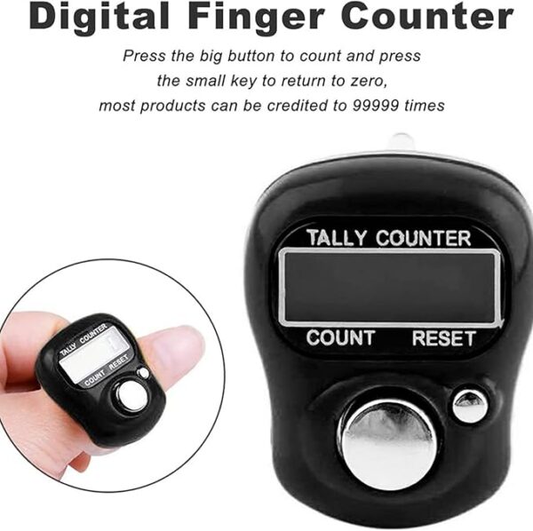 Digital Finger Tally Counter 5 Digit LCD Display with Reset Button for Counting, Golf, Knitting & More - Image 3