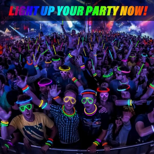100 Pack Glow Sticks Party Kit Neon Bracelets & Necklaces - Image 6