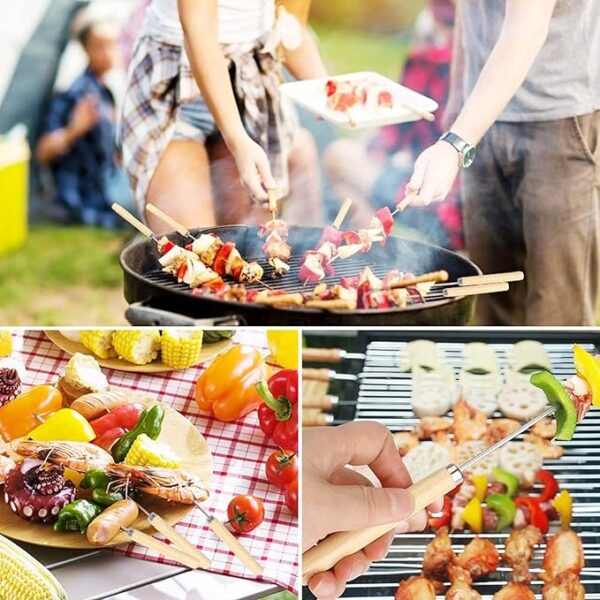 Grill Master 20 Piece BBQ Kebab Skewer Set & Wooden Handles