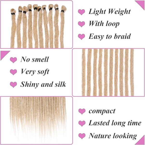Ombre Dreadlock Extensions Synthetic Crochet Brown Blonde - Image 4