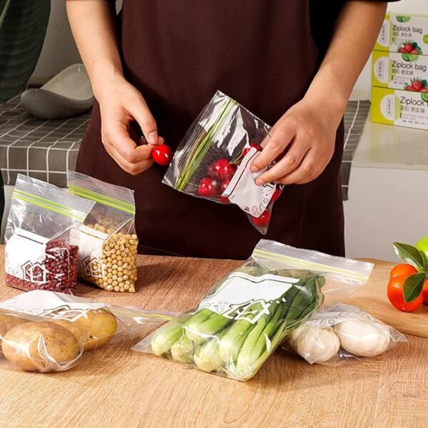 70 Piece Reusable Food Storage Bags Set Freezer & Ziplock Safe