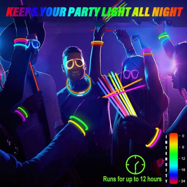 100 Pack Glow Sticks Party Kit Neon Bracelets & Necklaces - Image 4
