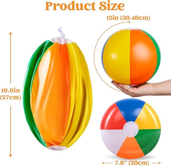 Rainbow Splash 12 Pack Inflatable Beach Balls - Image 2