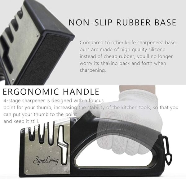 4 in 1 Knife & Scissors Sharpener Diamond, Ceramic,Tungsten Slots - Image 6