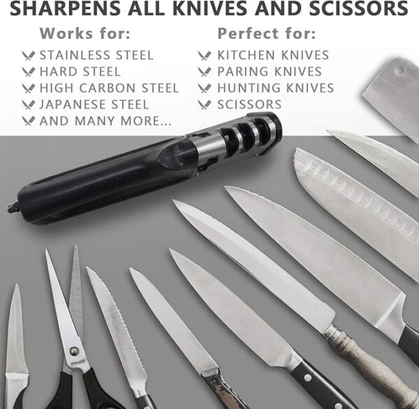 4 in 1 Knife & Scissors Sharpener Diamond, Ceramic,Tungsten Slots - Image 7