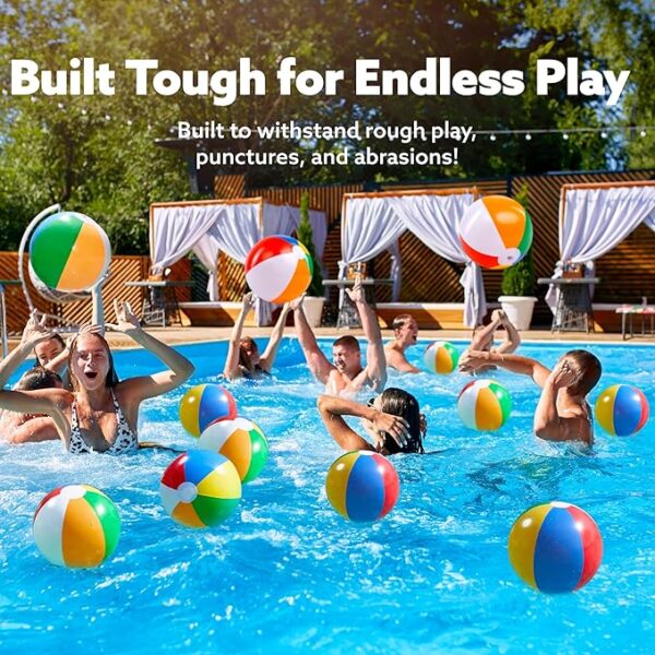 Rainbow Splash 12 Pack Inflatable Beach Balls
